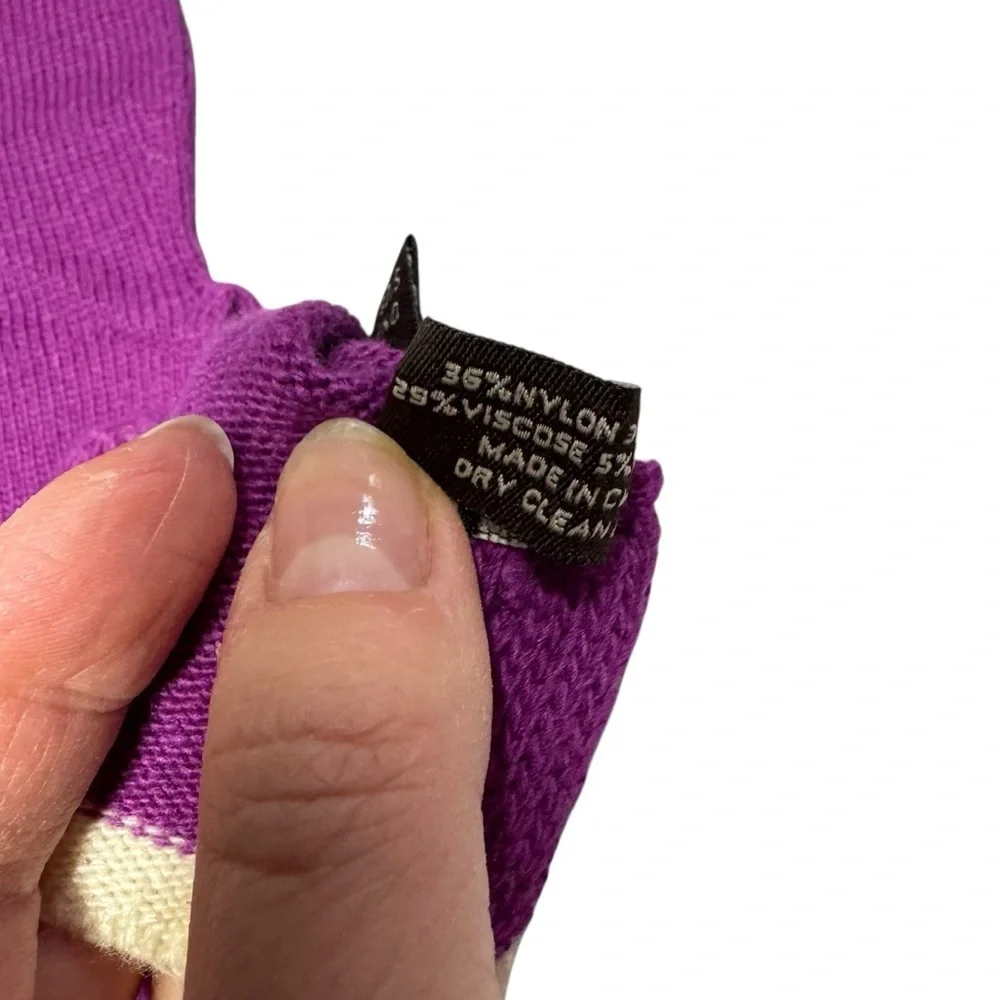 Coach Wool Cashmere Knit Purple Gloves